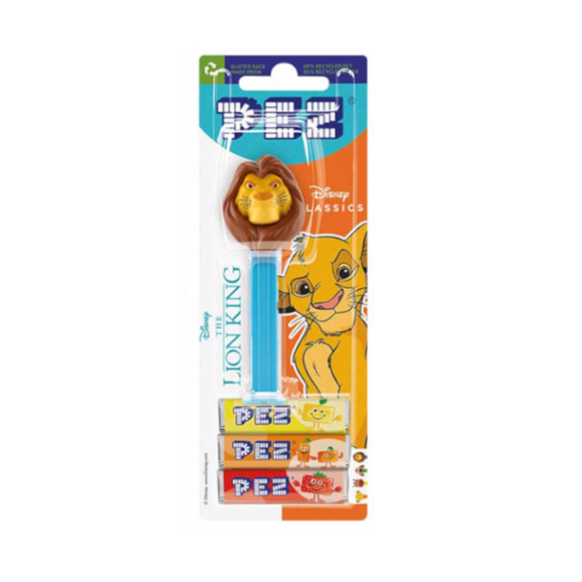 PEZ Blister Disney The Lion King Mufasa Dispenser with Candy 25.5 gm