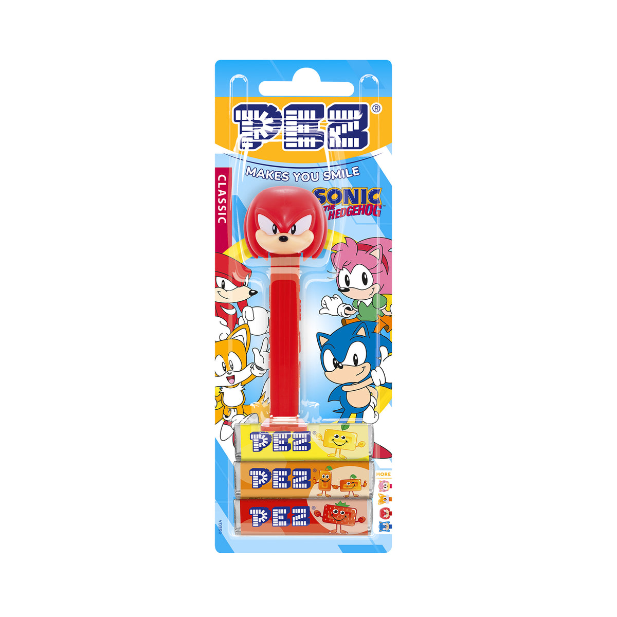PEZ Blister Sonic the Hedgehog Knuckles Dispenser with Candy 25.5 gm