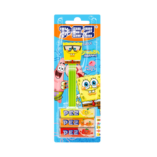 PEZ Blister SpongeBob SquarePants with Glasses Dispenser with Candy 25.5 gm