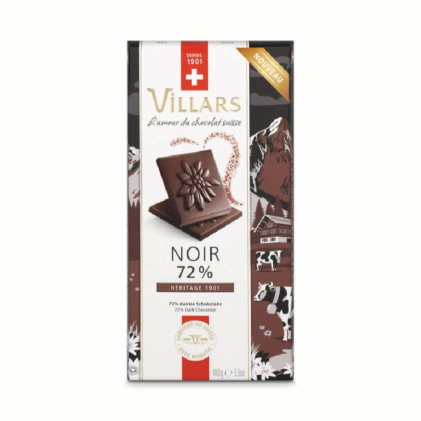 Villars dark chocolate bar 72% 100g