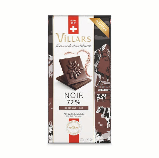 Villars dark chocolate bar 72% 100g