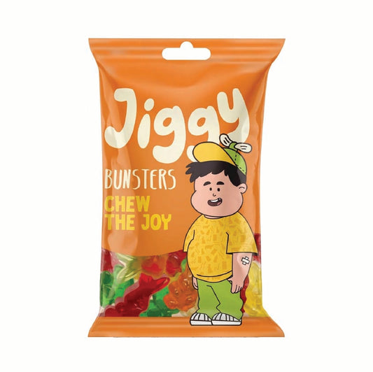 Jiggy Fruits Flavor Jelly Bunsters 70 Gram